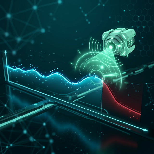 The When Detector: Predictive AI scanning an analytics timeline